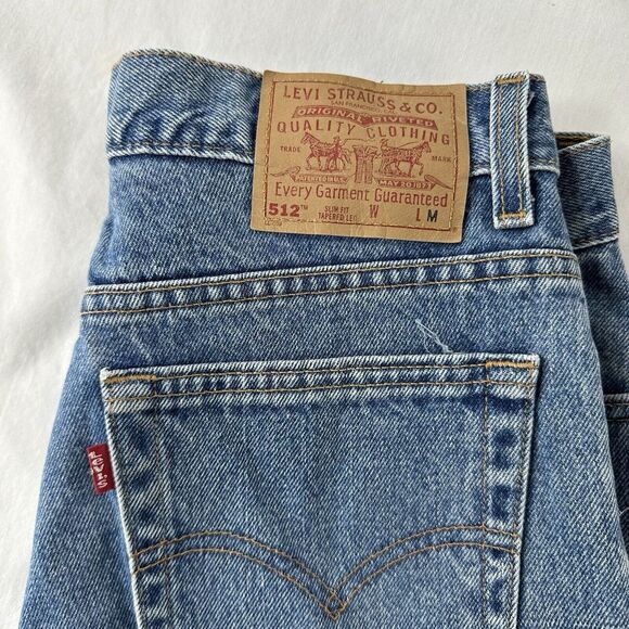 Vtg Levis 512 Jeans Womens 12 M Petite Slim Fit Tapered Leg High Rise USA Made - Picture 4 of 7